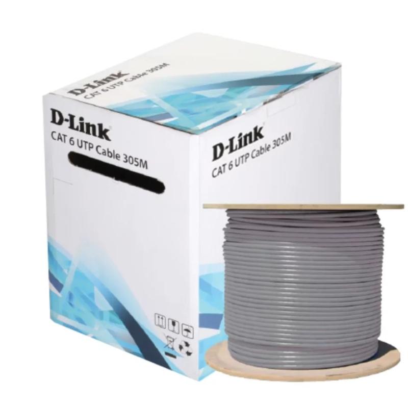 D-LINK 305m Cat6, UTP, 24AWG Grey Indoor Network Cable